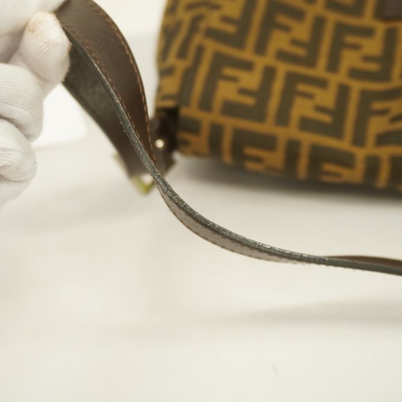 FENDI[3zc3916] Auth  Handbag Zucca Nylon Canvas Brown Silver metal - Picture 6 of 7